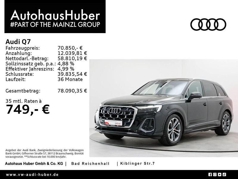Mythosschwarz metallic (metallic) Gebraucht 2024 Audi Q7 S-Line SUV | 70.850 € (Guter Preis) - Bild 1/4