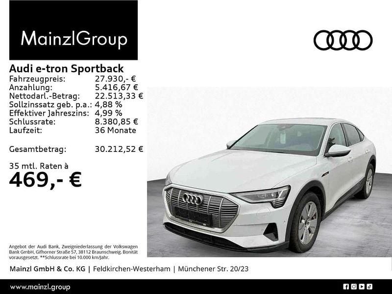 Gebraucht Audi e-tron 230 kW (313 PS) 2022 Gletscherweiß metallic SUV