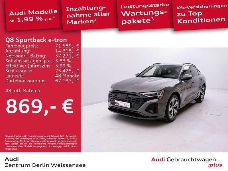 Grau Neu 2024 Audi Q8 e-tron S-Line SUV | 74.239 € (Teuer) - Bild 1/4
