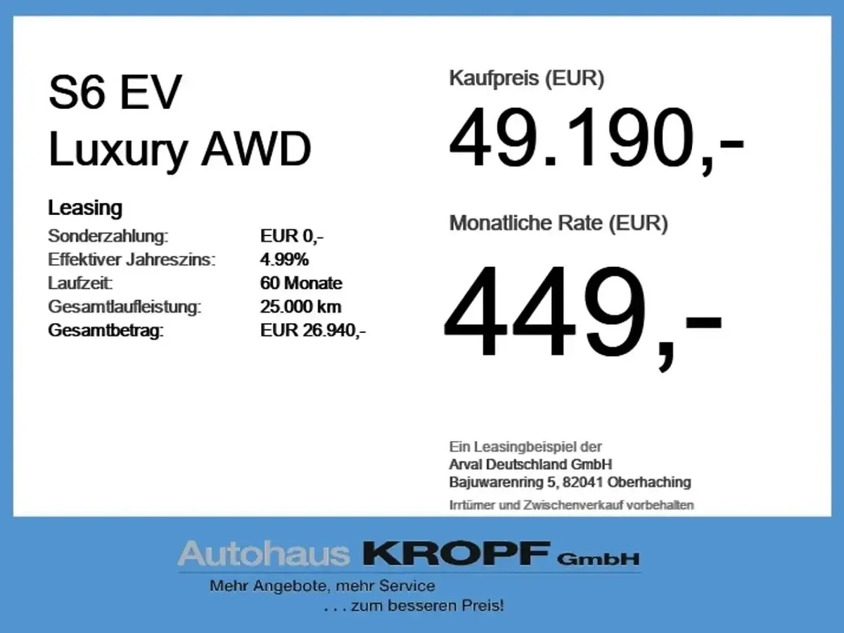 Neu MG MGS6 EV Luxury 266 kW (362 PS) 2026 Andres grey SUV