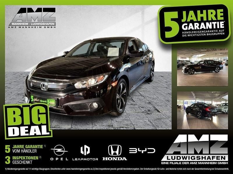 Burgundy black p. Gebraucht 2019 Honda Civic Elegance Limousine | 17.980 € (Superpreis) - Bild 1/4