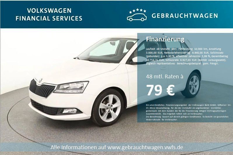 Weiß Gebraucht 2021 Skoda Fabia Active Limousine | 11.860 € (Guter Preis) - Bild 1/4
