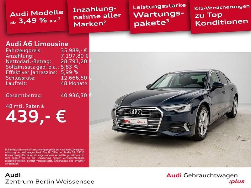 Firmamentblau metallic Gebraucht 2022 Audi A6 Premium Limousine | 35.989 € (Guter Preis) - Bild 1/4