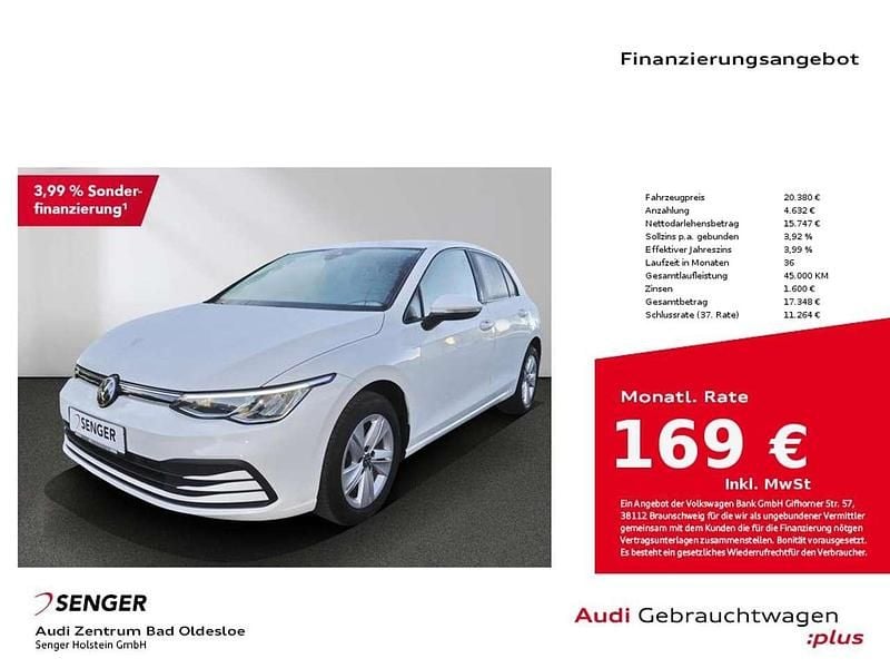 Pure white Gebraucht 2022 VW Golf VIII Life Limousine | 20.380 € (Fairer Preis) - Bild 1/4