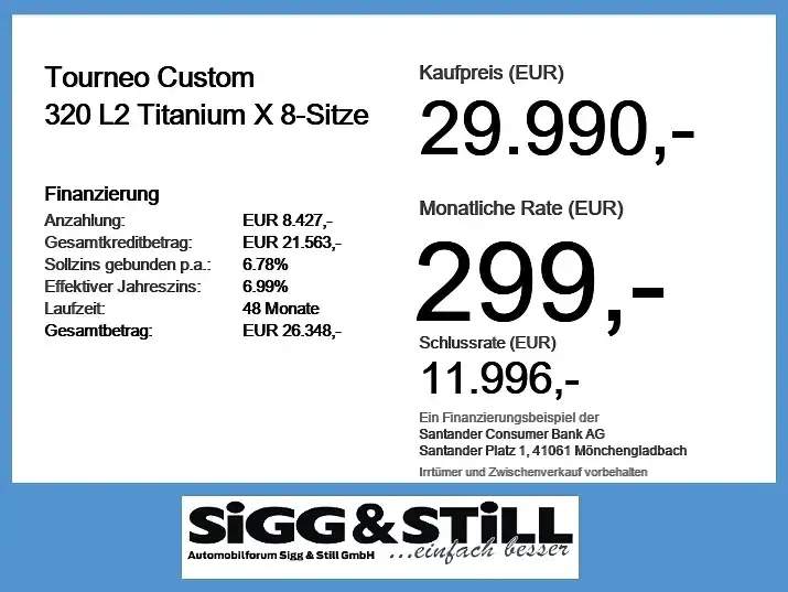 Usata Ford Tourneo Custom Titanium X 150 CV (110 kW) 2023 Argento Furgone