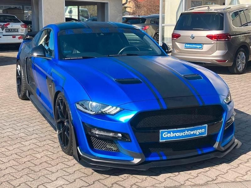 Gebraucht Ford Mustang GT 450 PS (330 kW) 2019 Schwarzmet. / blau foliert Coupé