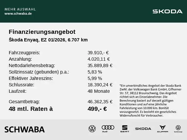 Gebraucht Skoda Enyaq iV 150 kW (204 PS) 2026 Graphitegrau metallic SUV