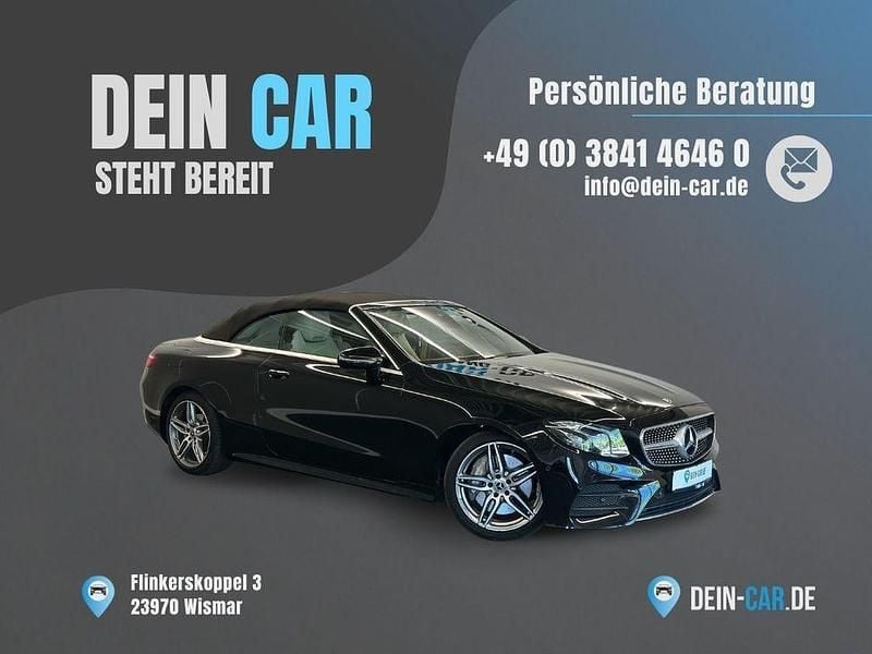 Schwarz Gebraucht 2019 Mercedes E300 AMG line Cabrio | 39.890 € (Guter Preis) - Bild 1/4