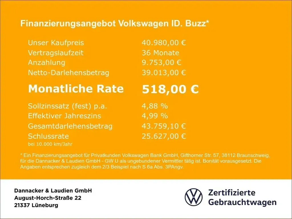 Gebraucht VW ID. Buzz Pro 150 kW (204 PS) 2023 Deep black perleffekt Van / Kleinbus