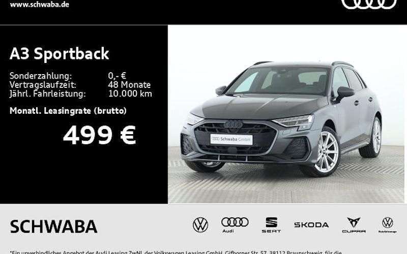 Grau Gebraucht 2025 Audi A3 Sportback S-Line Limousine | 42.990 € (Etwas zu teuer) - Bild 1/4