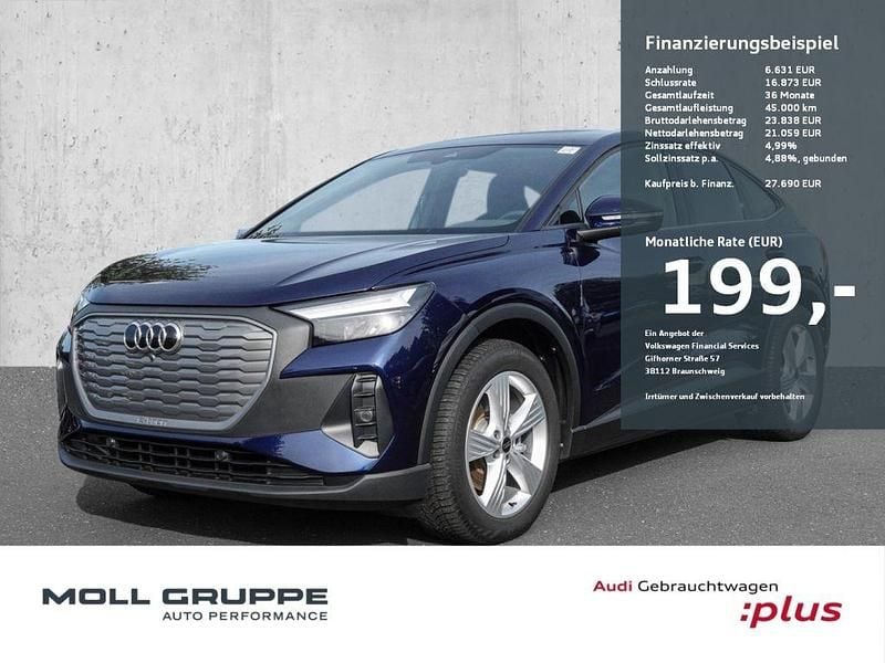 Navarrablau (metallic) Gebraucht 2022 Audi e-tron Sportback SUV | 27.690 € (Superpreis) - Bild 1/3