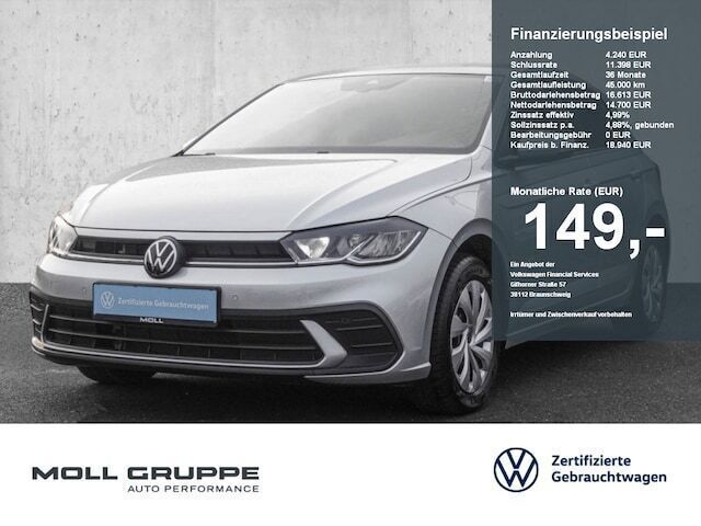 Reflexsilber metallic Gebraucht 2022 VW Polo Life Kleinwagen | 18.940 € (Guter Preis) - Bild 1/2