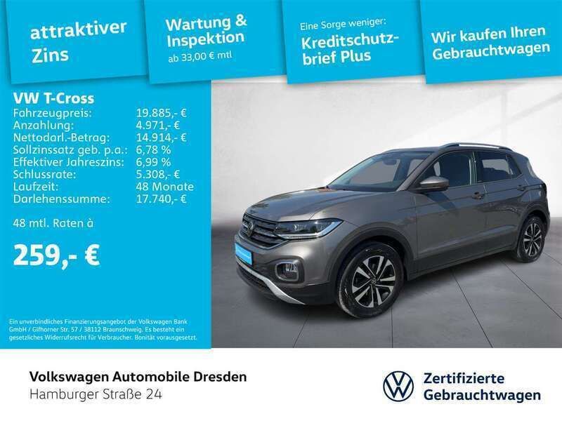 Grau Gebraucht 2021 VW T-Cross United SUV | 19.890 € (Guter Preis) - Bild 1/3