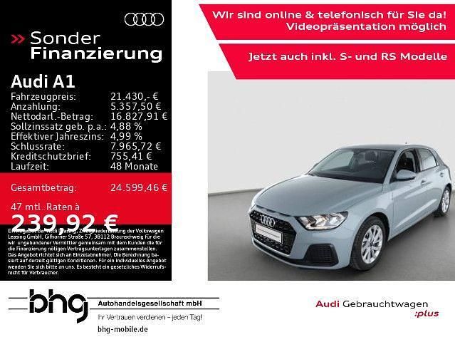 Pfeilgrau perleffekt Gebraucht 2024 Audi A1 Sportback Advanced Kleinwagen | 21.430 € (Superpreis) - Bild 1/4