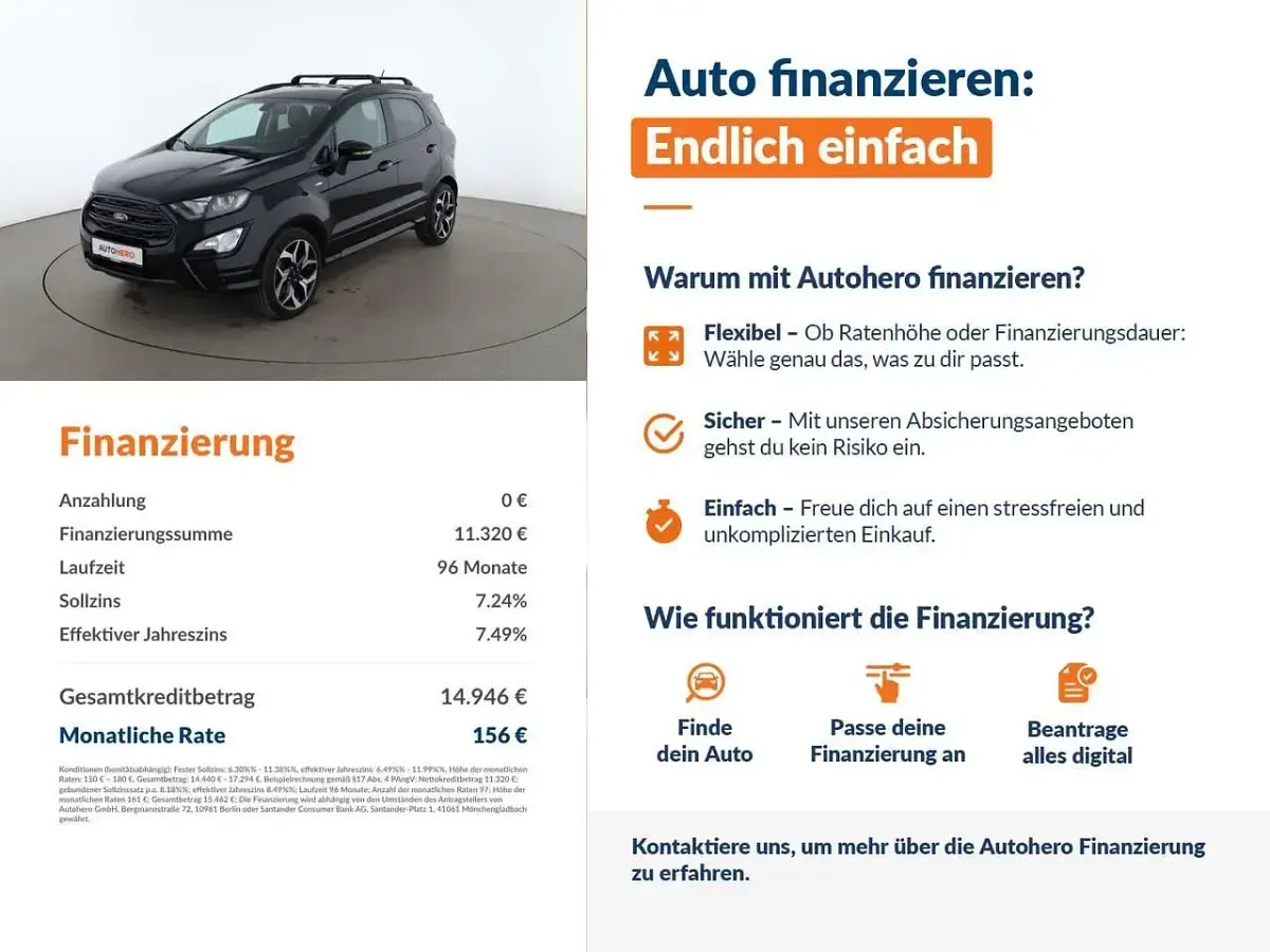 Gebraucht Ford Ecosport ST-Line 140 PS (102 kW) 2019 Shadow black SUV
