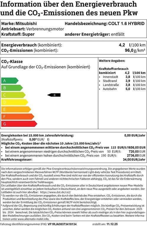 Ny Mitsubishi Colt Plus 143 HK (105 kW) 2025 Grå Sedan