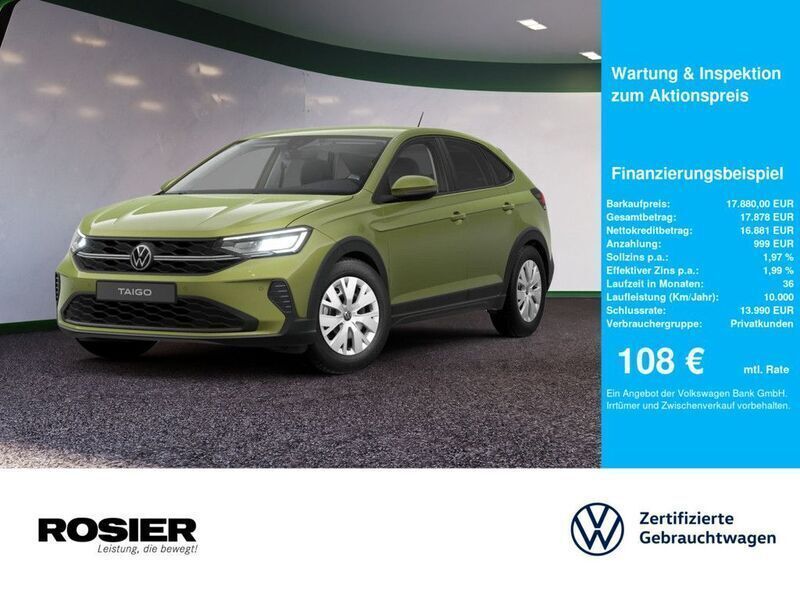 Grün / visual green (metallic) Gebraucht 2024 VW Taigo SUV | 17.880 € (Superpreis) - Bild 1/4