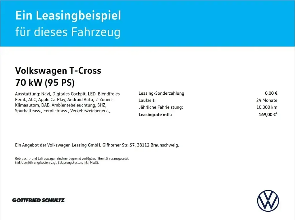 Gebraucht VW T-Cross Goal 95 PS (69 kW) 2025 Grau SUV