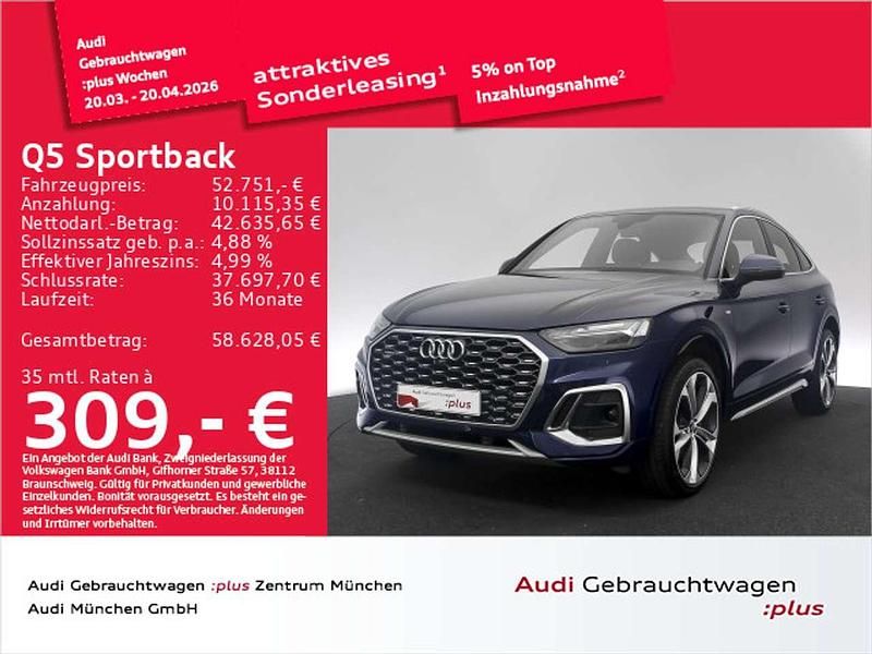 Gebraucht Audi Q5 S-Line 286 PS (210 kW) 2023 Navarrablau metallic SUV