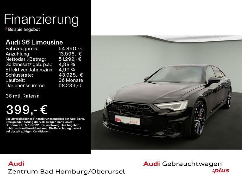 Brillantschwarz Gebraucht 2024 Audi S6 Sport Limousine | 64.890 € (Fairer Preis) - Bild 1/4