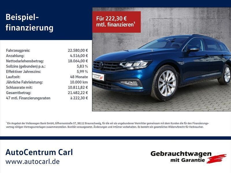 Blau Gebraucht 2021 VW Passat Business Kombi | 23.580 € (Fairer Preis) - Bild 1/4
