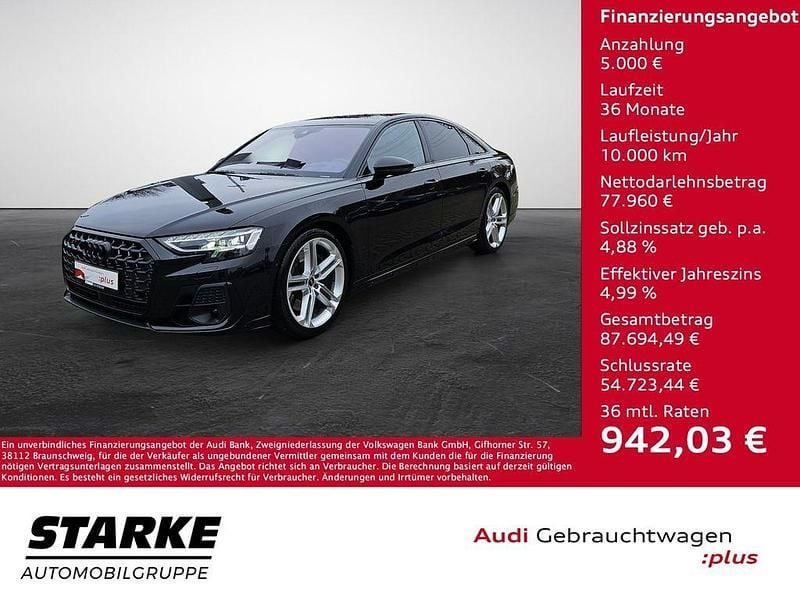 Schwarz (mythosschwarz metallic) Gebraucht 2023 Audi S8 plus Ambiente Limousine | 82.960 € (Teuer) - Bild 1/4