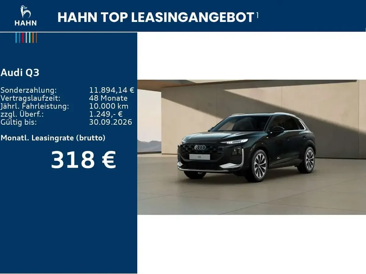Neu Audi Q3 S-Line 150 PS (110 kW) 2026 Mythosschwarz metallic SUV
