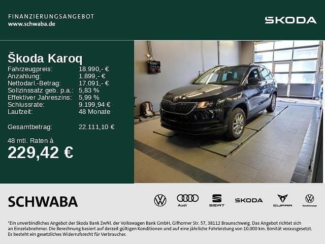Schwarz Gebraucht 2020 Skoda Karoq Ambition SUV | 18.990 € (Guter Preis) - Bild 1/4