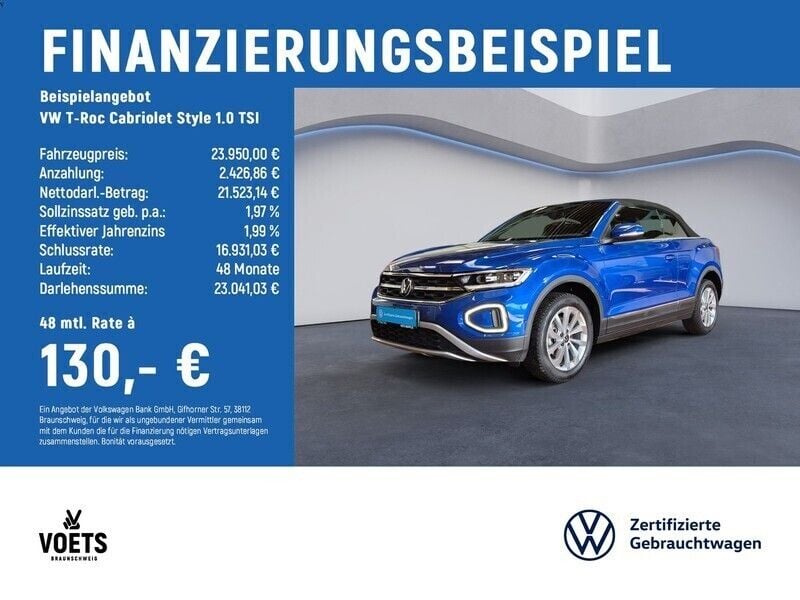 Gebraucht VW T-Roc Cabriolet Style 110 PS (80 kW) 2024 Blau Cabrio
