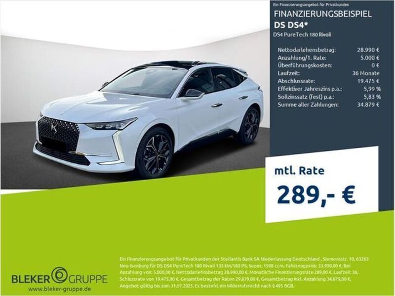 Weiss Gebraucht 2023 DS Automobiles DS4 Rivoli Limousine | 33.990 € (Fairer Preis) - Bild 1/3