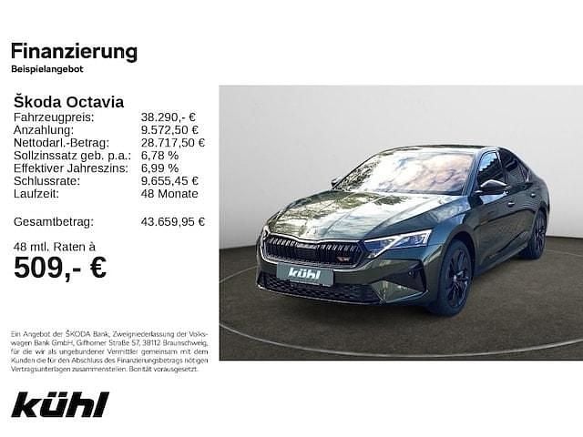 Khakigrün metallic Gebraucht 2024 Skoda Octavia RS Limousine | 37.990 € (Fairer Preis) - Bild 1/4