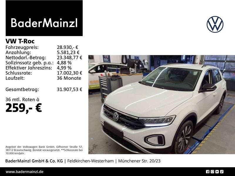 Pure white Gebraucht 2025 VW T-Roc Goal SUV | 28.930 € (Superpreis) - Bild 1/3