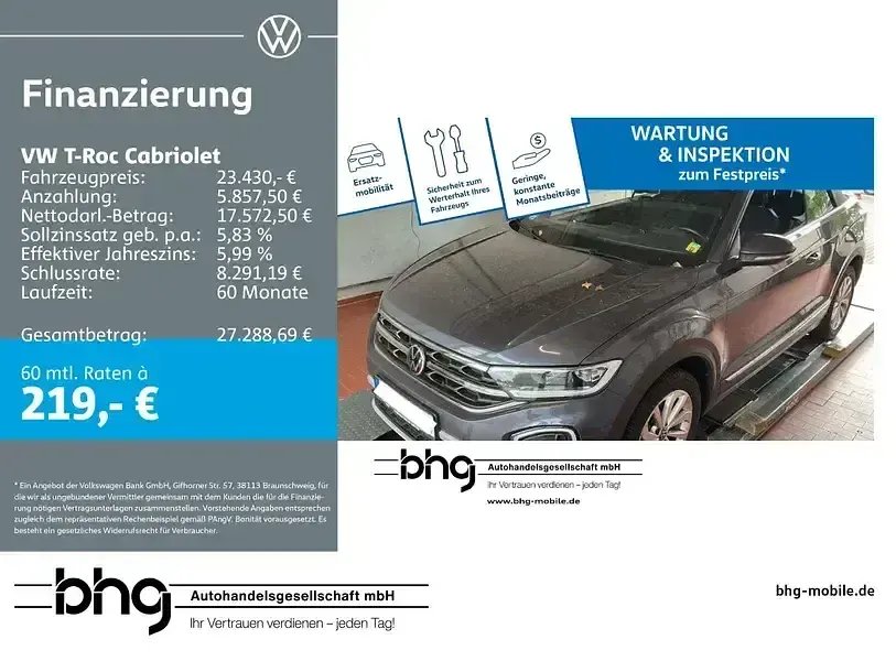Gebraucht VW T-Roc Cabriolet Style 110 PS (80 kW) 2022 Cabrio