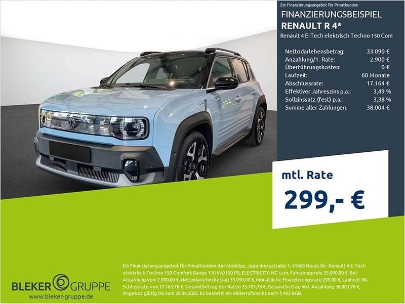 Kumulusblau mit sch Neu 2025 Renault 4 E-Tech Komfort SUV | 35.990 € (Fairer Preis) - Bild 1/3
