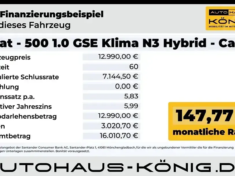 Gebraucht Fiat 500 69 PS (50 kW) 2022 Rot Kleinwagen