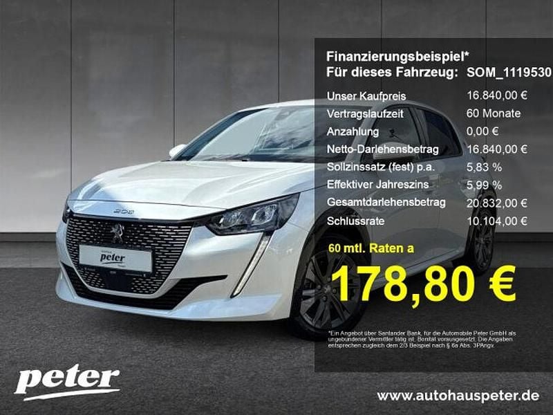 Met. perlmutt weiß Gebraucht 2021 Peugeot e-208 Allure Kleinwagen | 16.840 € (Fairer Preis) - Bild 1/4