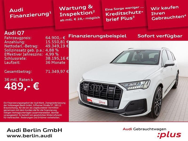 Gletscherweiß metallic Gebraucht 2023 Audi Q7 S-Line SUV | 64.900 € (Guter Preis) - Bild 1/3