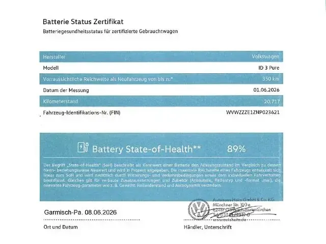 Gebraucht VW ID.3 Pure 110 kW (150 PS) 2022 Mondsteingrau Kleinwagen