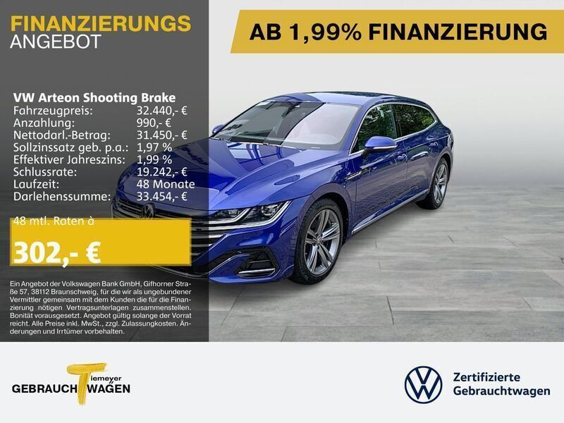 Blau Gebraucht 2023 VW Arteon R-line Kombi | 31.990 € (Fairer Preis) - Bild 1/4