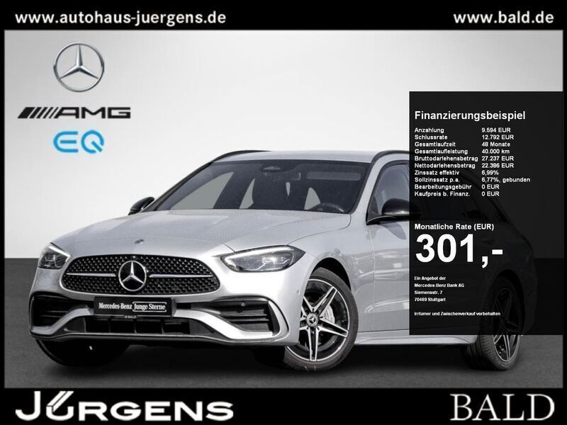 Metalliclack hightechsilber Gebraucht 2022 Mercedes C220 AMG Kombi | 34.050 € (Etwas zu teuer) - Bild 1/4