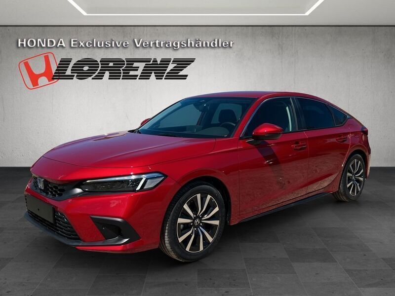 Premium crystal red metallic Neu 2025 Honda Civic Elegance Limousine | 37.290 € (Fairer Preis) - Bild 1/4