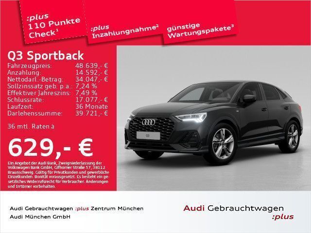 Mythosschwarz metallic Gebraucht 2024 Audi Q3 Sportback S-Line SUV | 48.639 € (Etwas zu teuer) - Bild 1/2