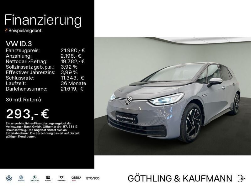 Grau Gebraucht 2022 VW ID.3 Pro Performance Kleinwagen | 21.980 € (Guter Preis) - Bild 1/4