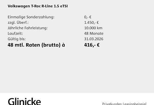 Neu VW T-Roc R-line 150 PS (110 kW) 2025 Weiß SUV