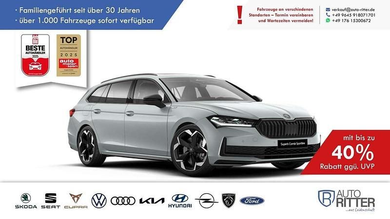 Onyxschwarz metallic Neu 2025 Skoda Superb SportLine Kombi | 51.990 € (Fairer Preis) - Bild 1/4