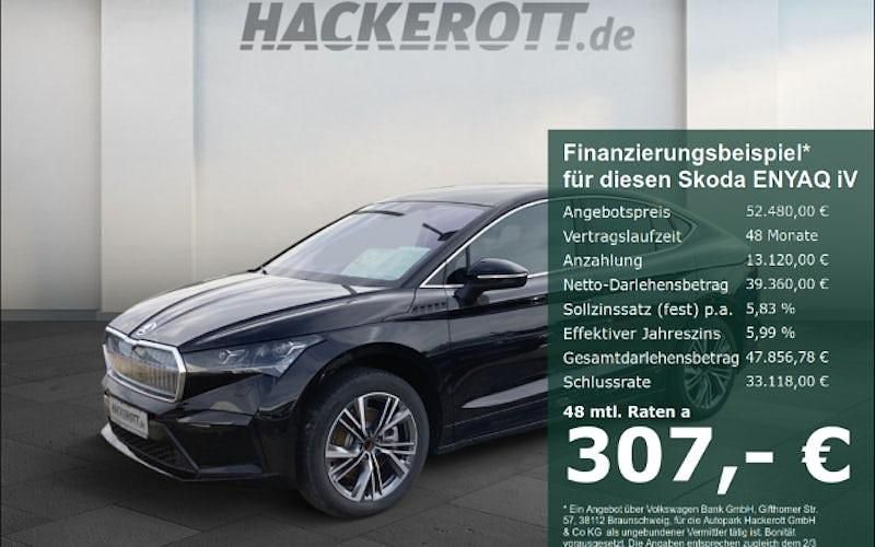 Schwarz Gebraucht 2025 Skoda Enyaq iV SUV | 52.480 € (Fairer Preis) - Bild 1/4