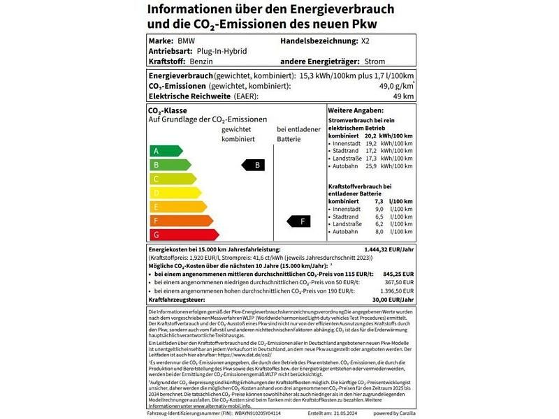 Gebraucht BMW X2 M Sport 220 PS (161 kW) 2024 Schwarz SUV
