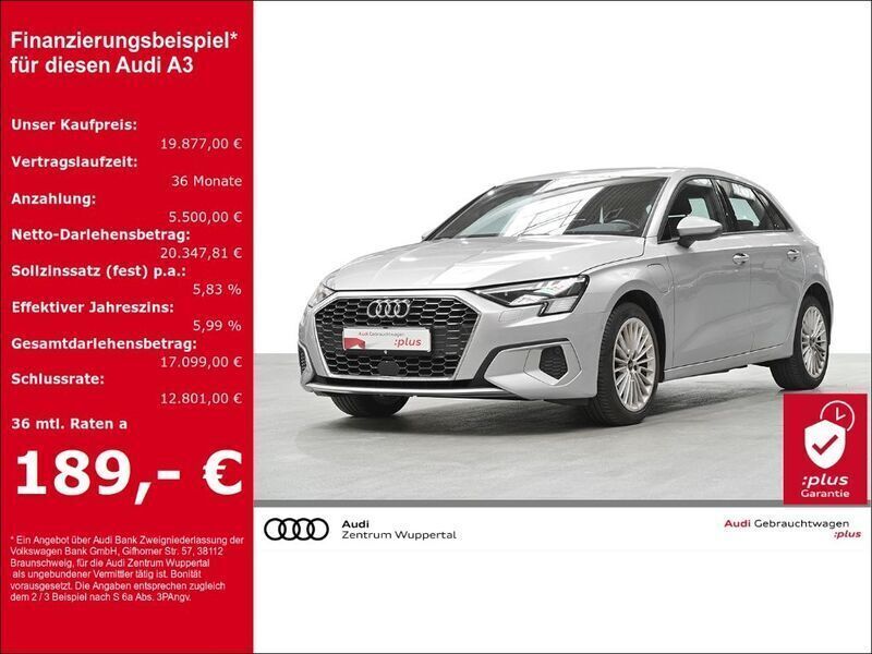 Silber Gebraucht 2022 Audi A3 Sportback e-tron Advanced Limousine | 19.877 € (Guter Preis) - Bild 1/3
