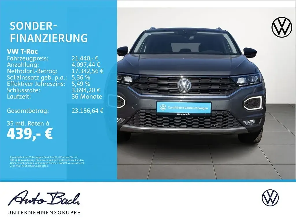 Gebraucht VW T-Roc IQ Drive 150 PS (110 kW) 2019 Grau SUV