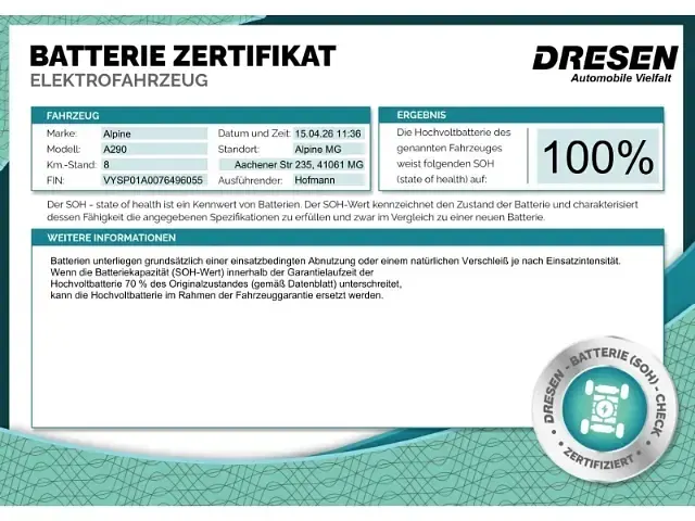 Neu Alpine A290 160 kW (218 PS) 2026 Blau Kleinwagen